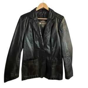 🕺🎉🪩Vintage Montgomery Ward Leather jacket Blazer Women 14 Tall